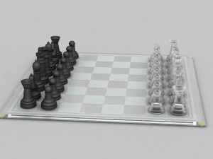 3d board game---glass chessboard 3D Model
