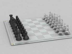 3d board game---glass chessboard 3D Модель