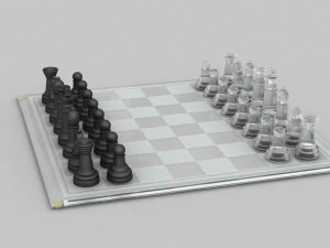 3d board game---glass chessboard 3D Model