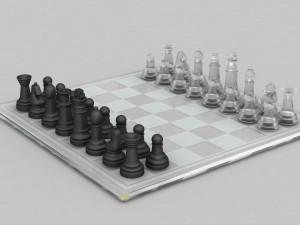 3d board game---glass chessboard 3D Модель