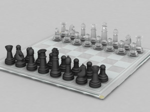 3d board game---glass chessboard 3D Модель