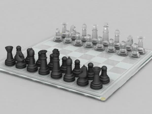 3d board game---glass chessboard 3D Model