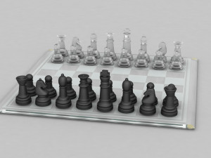 3d board game---glass chessboard 3D Модель