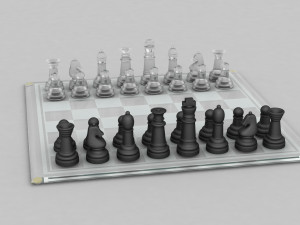 3d board game---glass chessboard 3D Модель