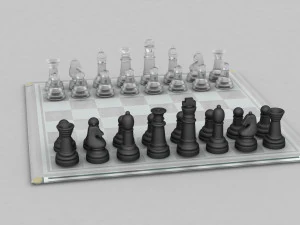 3d board game---glass chessboard 3D Model