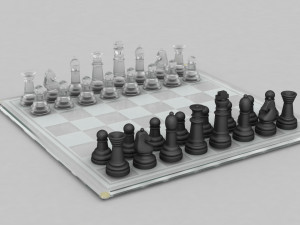 3d board game---glass chessboard 3D Модель