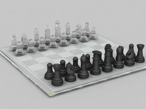 3d board game---glass chessboard 3D Model
