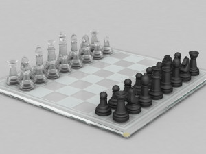 3d board game---glass chessboard 3D Модель