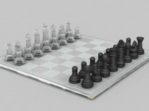 3d board game---glass chessboard 3D Model