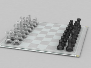 3d board game---glass chessboard 3D Модель