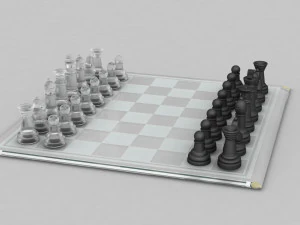 3d board game---glass chessboard 3D Model