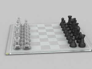 3d board game---glass chessboard 3D Модель