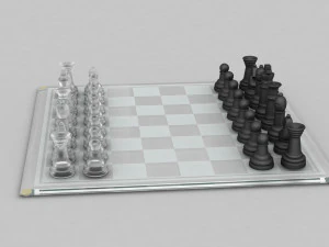 3d board game---glass chessboard 3D Model