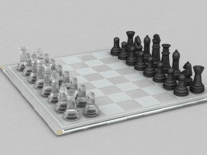 3d board game---glass chessboard 3D Модель