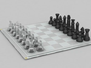 3d board game---glass chessboard 3D Model