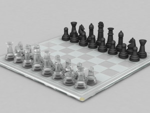 3d board game---glass chessboard 3D Модель