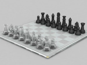 3d board game---glass chessboard 3D Model