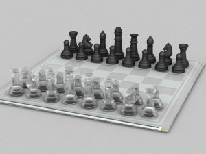 3d board game---glass chessboard 3D Модель