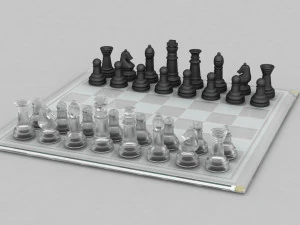 3d board game---glass chessboard 3D Model
