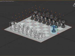 3d board game---glass chessboard 3D Model