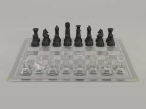 3d board game---glass chessboard 3D Модель