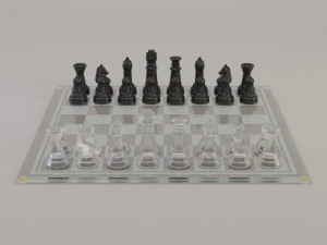 3d board game---glass chessboard 3D Model