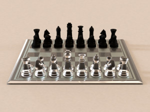 3d board game---glass chessboard 3D Модель