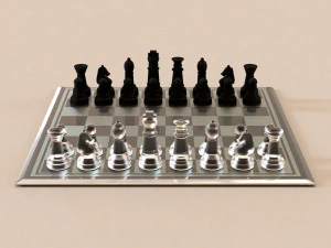 3d board game---glass chessboard 3D Model