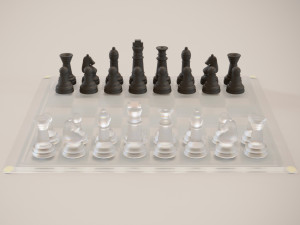 3d board game---glass chessboard 3D Модель