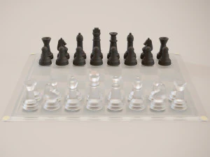 3d board game---glass chessboard 3D Model