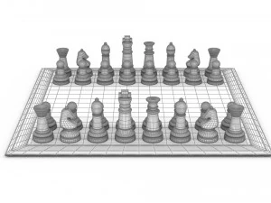 3d board game---glass chessboard 3D Model