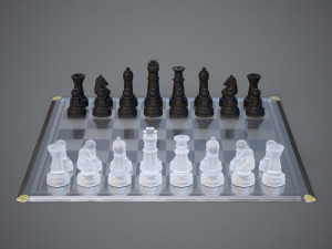 3d board game---glass chessboard 3D Модель