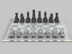 3d board game---glass chessboard 3D Модель