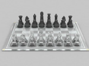 3d board game---glass chessboard 3D Model