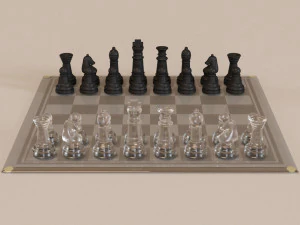 3d board game---glass chessboard 3D Model