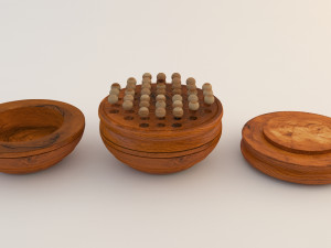 board game---wood peg solitaire Modelo 3D