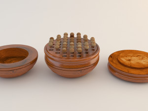 board game---wood peg solitaire Modèle 3D