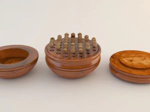 board game---wood peg solitaire 3D Model