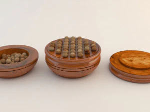 board game---wood peg solitaire 3D Model