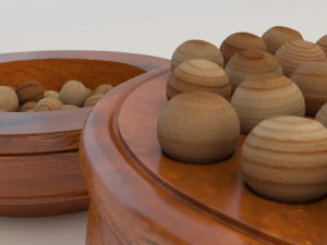 board game---wood peg solitaire 3D Model