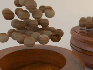 board game---wood peg solitaire 3D Model
