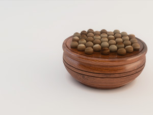 board game---wood peg solitaire Modèle 3D