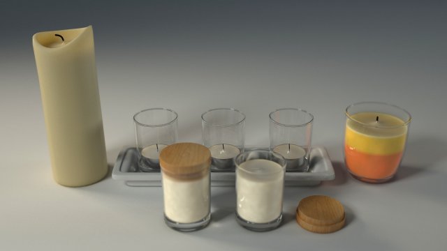 candles 3D 모델 .c4d .max .obj .3ds .fbx .stl .blend 