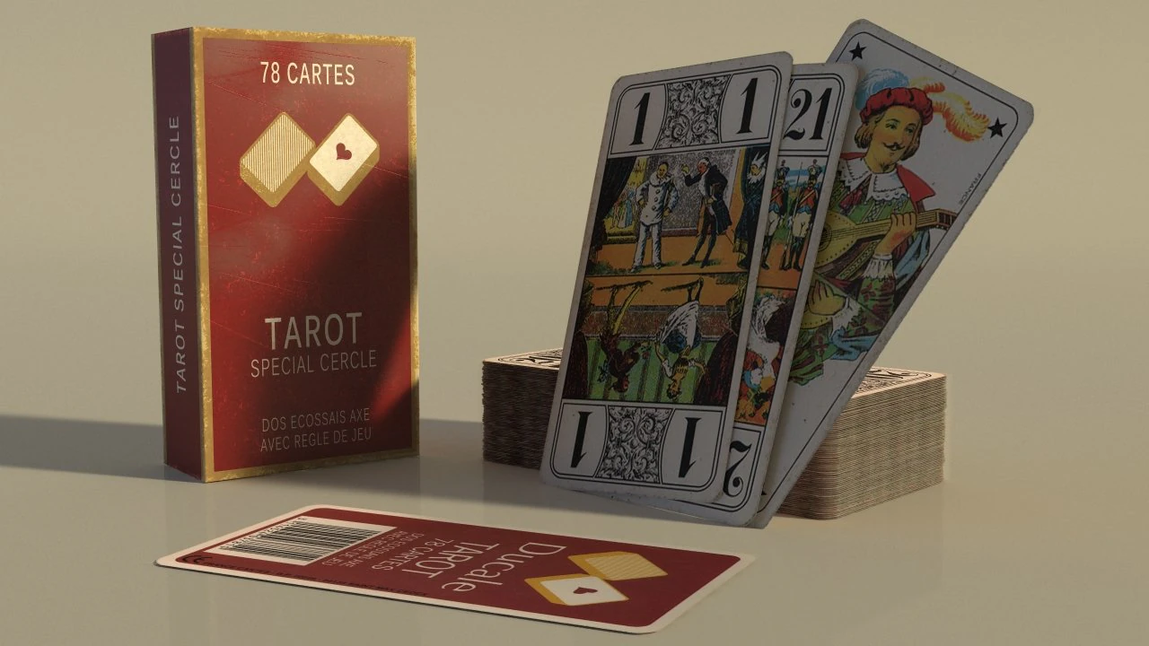 card game---used tarot nouveau 3D Model .c4d .max .obj .3ds .fbx .stl .blend 