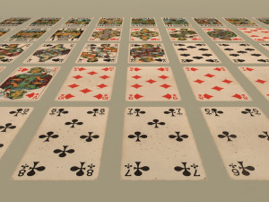 card game---used tarot nouveau 3D Model