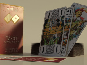 card game---used tarot nouveau 3D Model
