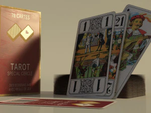 card game---used tarot nouveau 3D Model