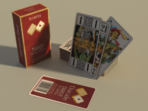 card game---used tarot nouveau 3D Model