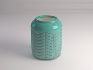 ceramic vase---toothed pattern 3D Модель