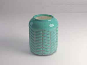 ceramic vase---toothed pattern 3D Model